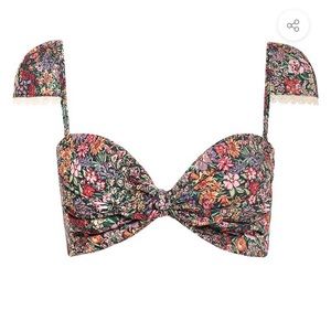 Montce Swim Mara Floral Cabana Bikini Top w/ Trim